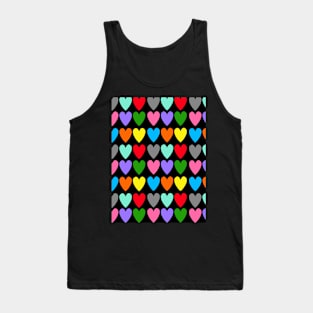 Bright Rainbow Hearts in Rows Tank Top